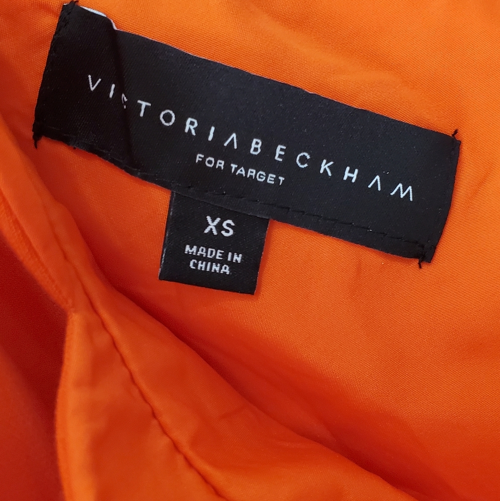 VICTORIA BECKHAM for Target Orange One Shoulder Scallop Dress Size XS NWT - Picture 9 of 12